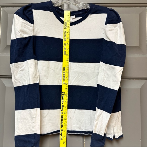 Charter Club Striped Top Navy White Long Sleeve Womens Size Small Casual Shirt - Picture 6 of 9